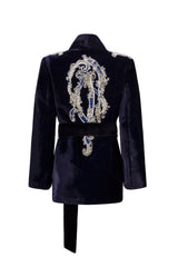 Manal Midnight Blue Velvet Jacket