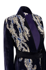 Manal Midnight Blue Velvet Jacket