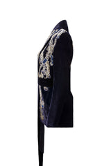 Manal Midnight Blue Velvet Jacket