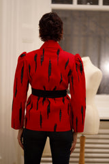 Poppy in Crimson Belted Jacket