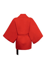 Ruby Cassis Belted jacket