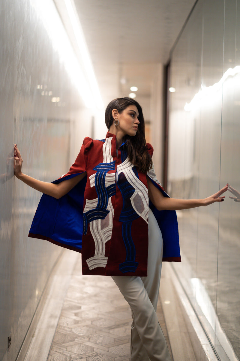 Twist Burgundy Cape
