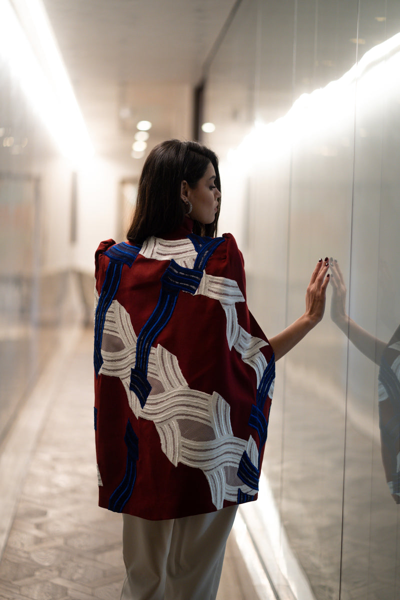 Twist Burgundy Cape