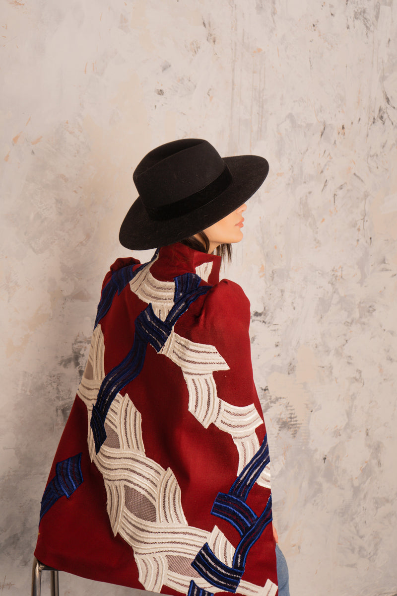 Twist Burgundy Cape