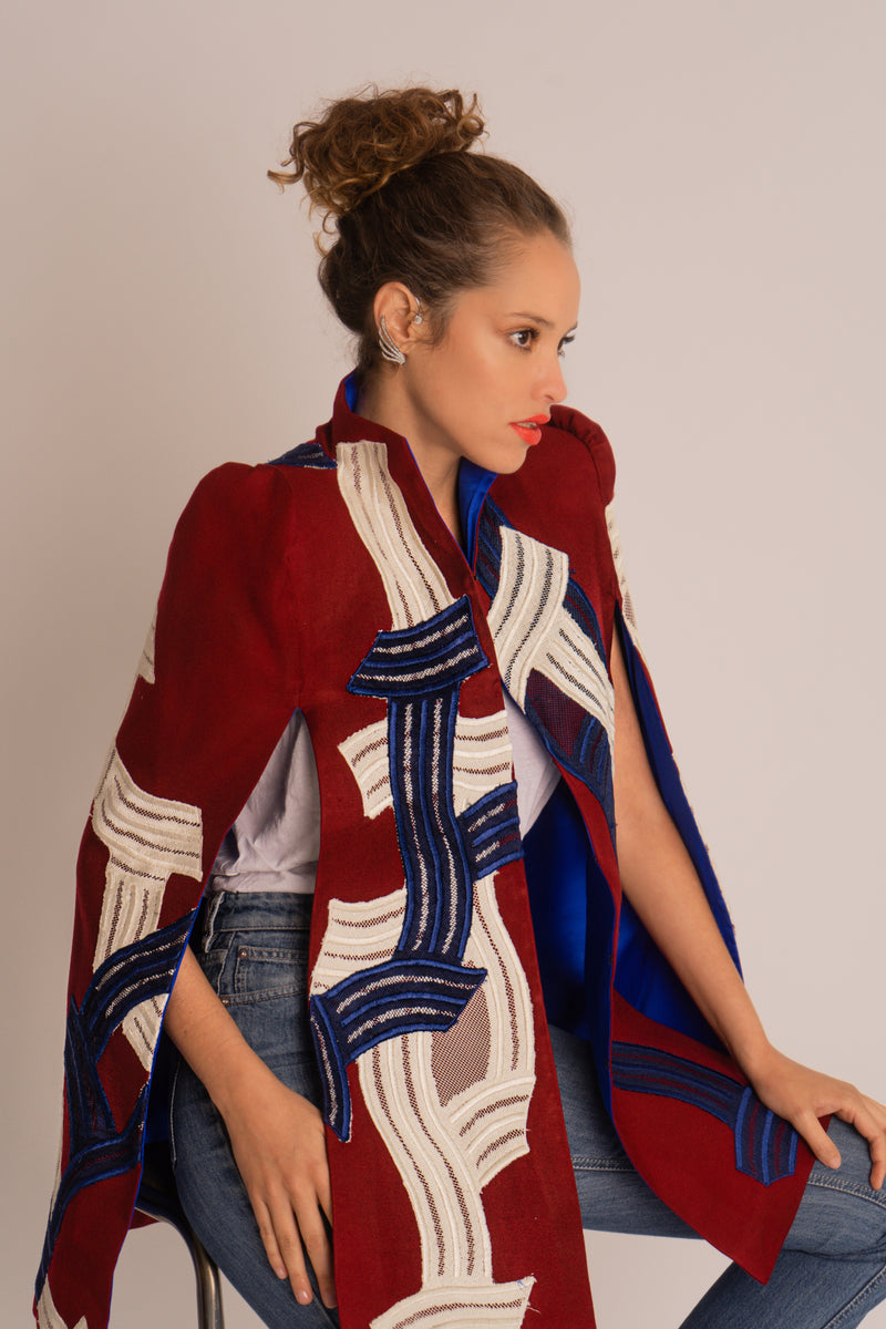 Twist Burgundy Cape