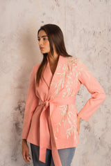 Zeina Pink Belted Jacket