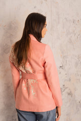 Zeina Pink Belted Jacket