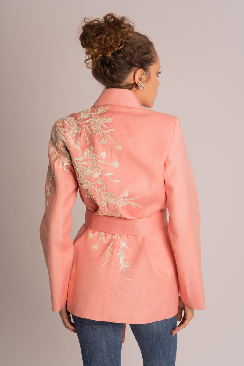 Zeina Pink Belted Jacket