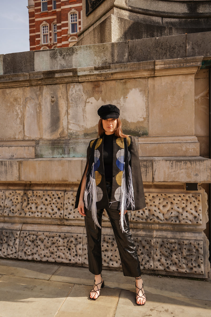 Zina Fringed Cape