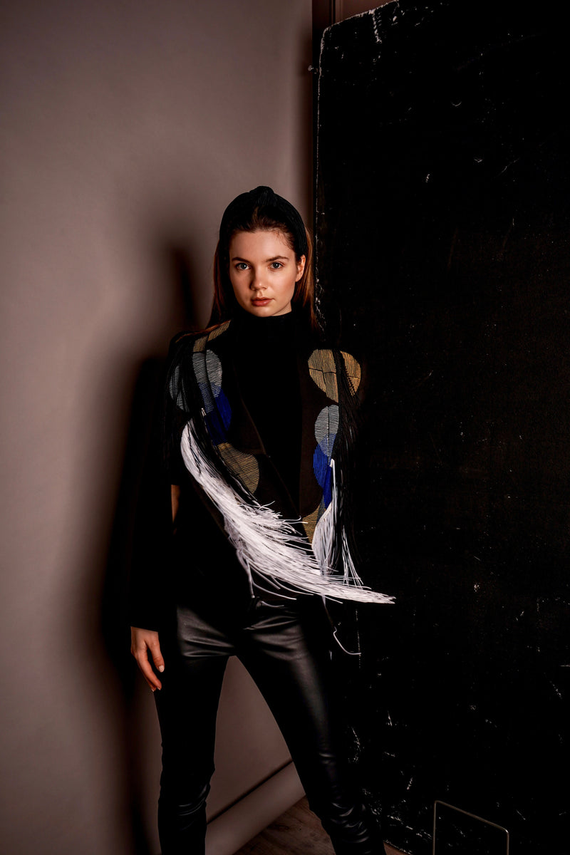 Zina Fringed Cape