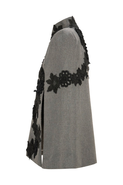 Sabrina Grey Flannel Cape – Nadya Shah