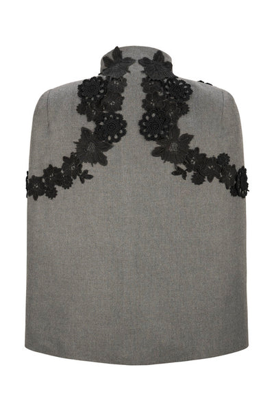 Sabrina Grey Flannel Cape – Nadya Shah