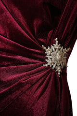Zoe Burgundy Velvet Dress