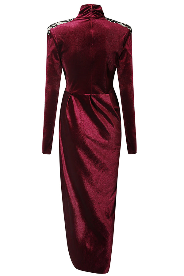 Zoe Burgundy Velvet Dress