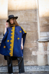 Poncho Navy and Yellow