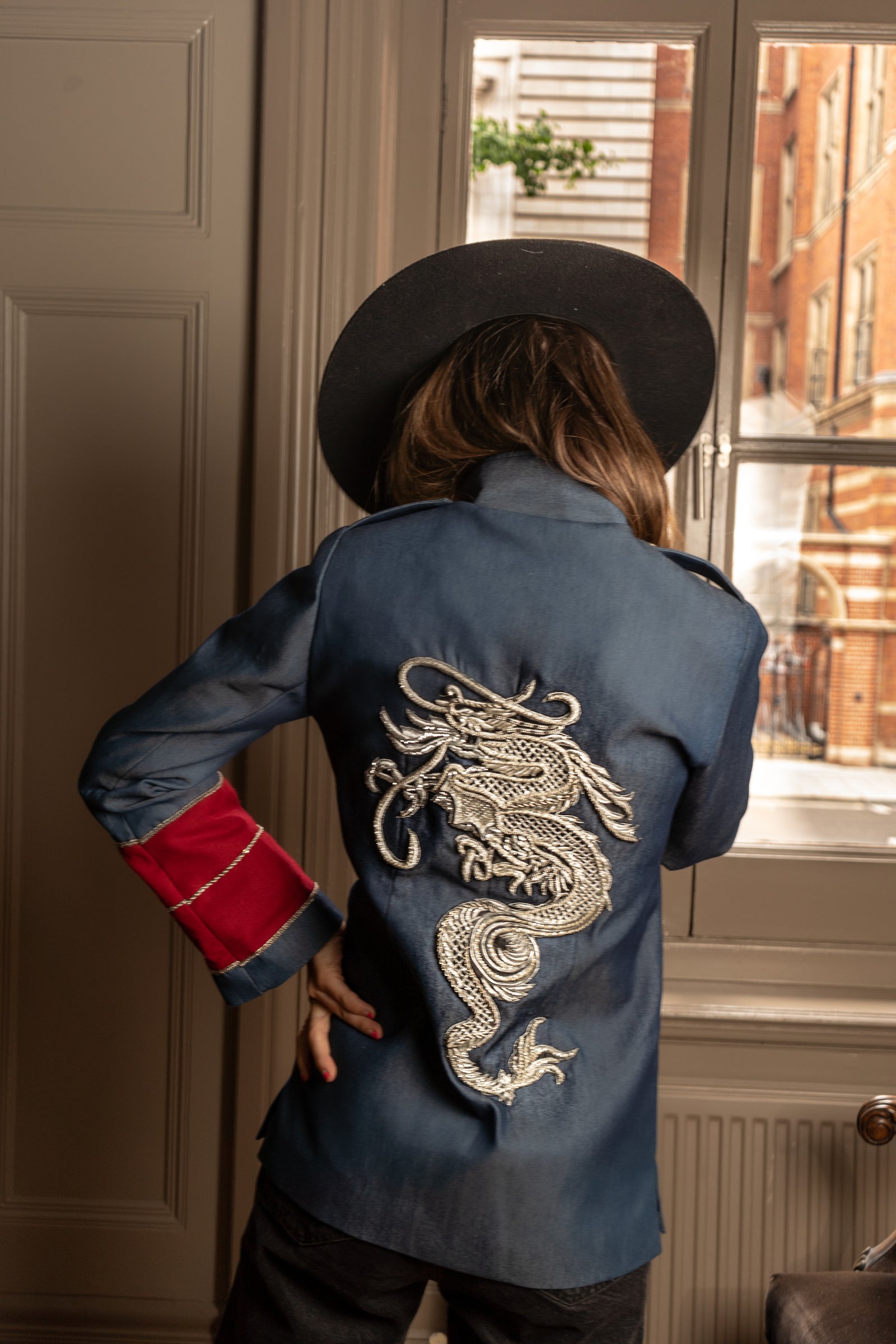 Riley Denim Dragon Cargo Jacket – Nadya Shah