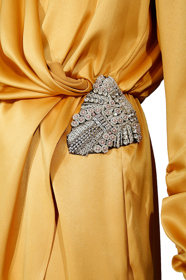 Celestine Silk Satin Canary Yellow Dress 12 Celestine Silk Satin Canary Yellow Dress 12