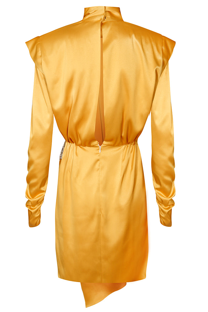 Celestine Silk Satin Canary Yellow Dress
