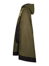 Green long hooded cape