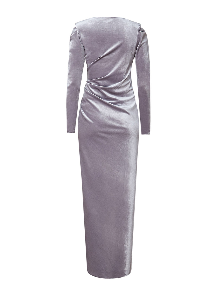 lou and grey velvet dress Fall 1974 Louis Mies Couture YSL Silk Taffeta Dress w Hand Embroidered –  Shrimpton Couture main image 0