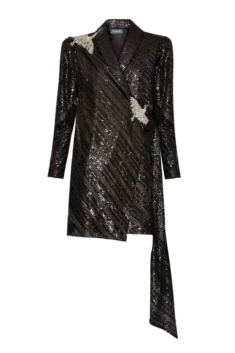 Mara Black Sequin Dress