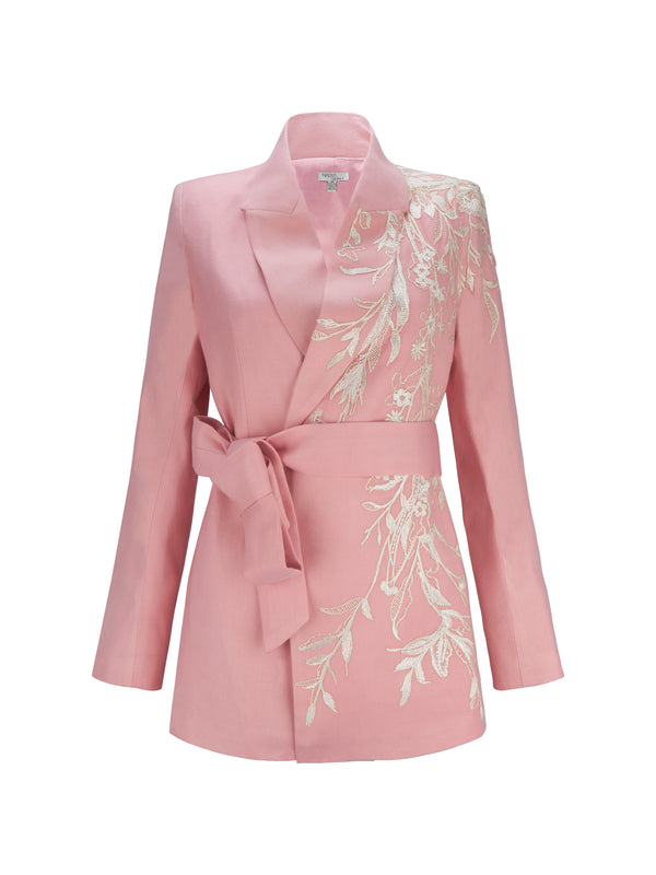 Zeina Pink Belted Jacket