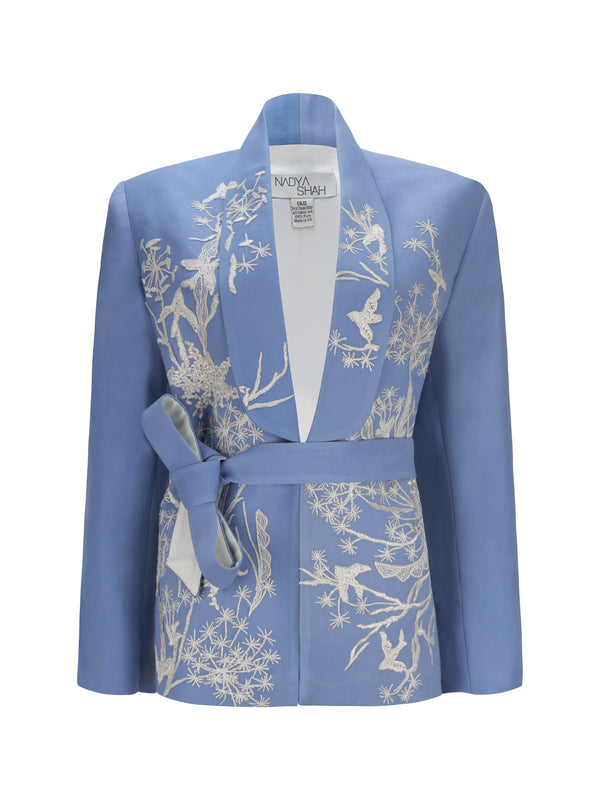 Nyla Powder Blue Belted Jacket