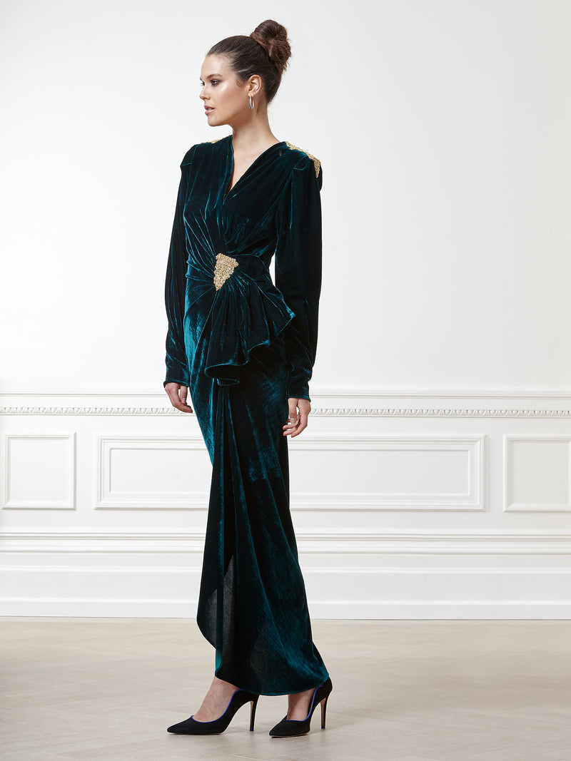 Camille Emerald Green Ruched Dress 8 Camille Emerald Green Ruched Dress 8