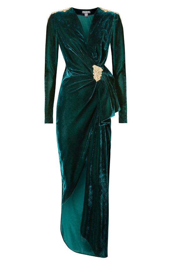 Camille Emerald Green Ruched Dress