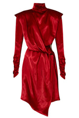 Celestine Silk Satin Burgundy Dress